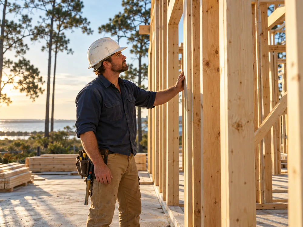 Construction work on the Gulf Coast, illustrative image